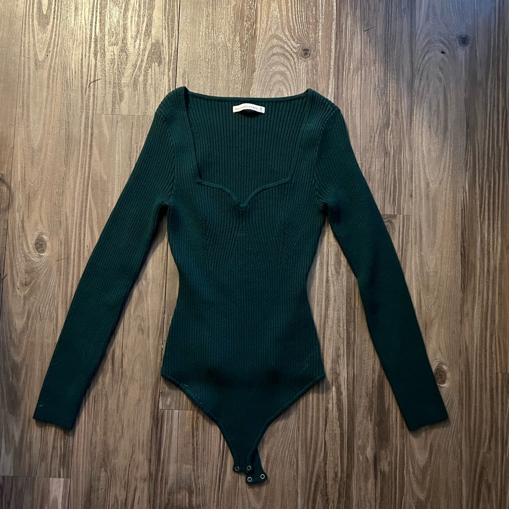 Abercrombie & Fitch Emerald Green Bodysuit Sweater